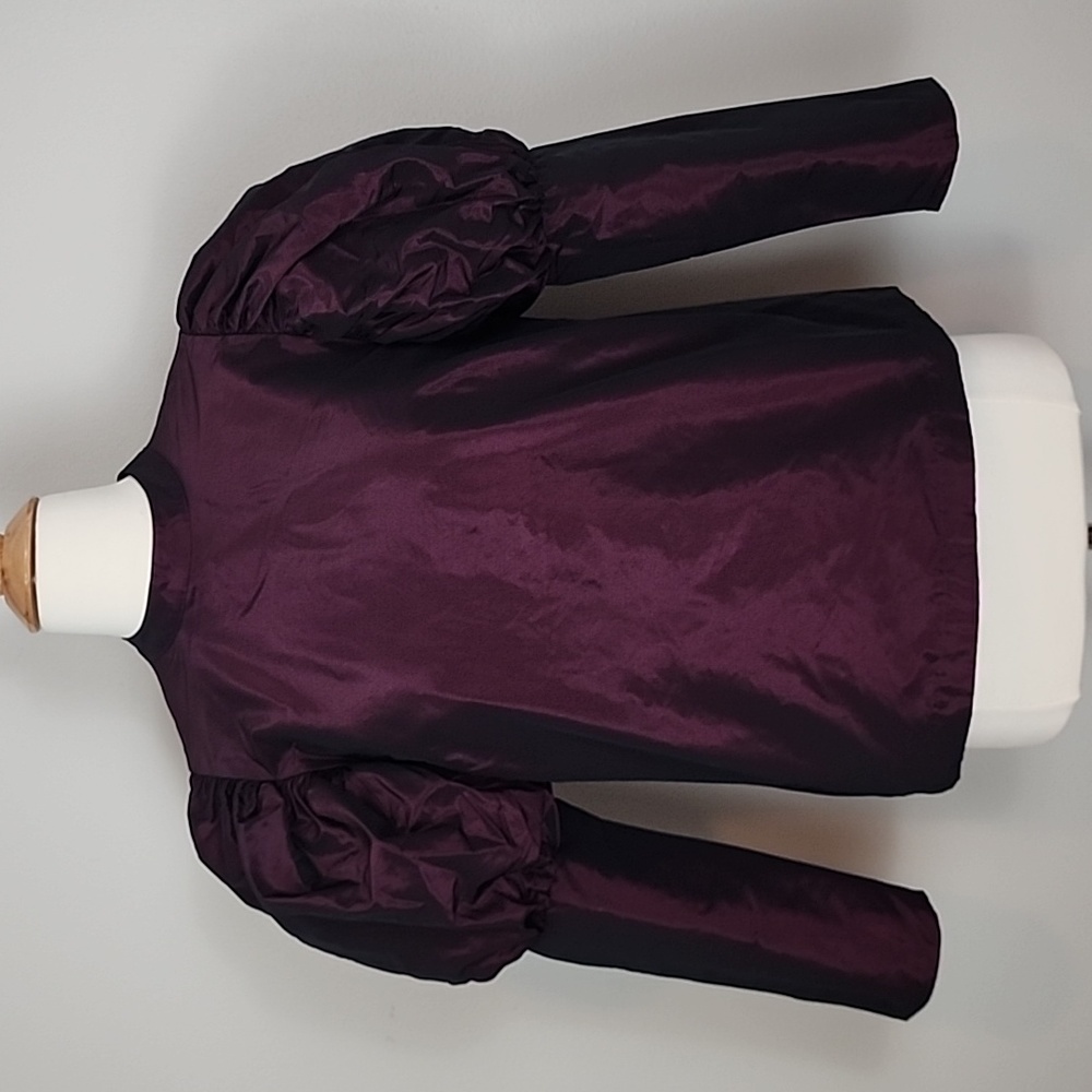 NWT Express Iridescent Merlot Puff Sleeve Blouse